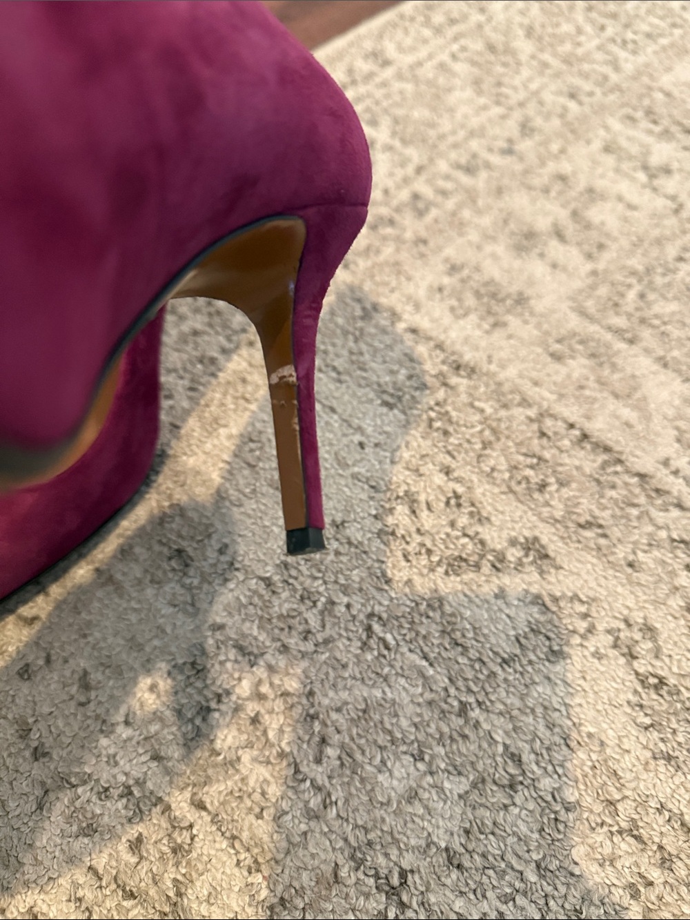 Coach Wine Suede Pointed-Toe Stiletto Pumps - Picture 8 of 9